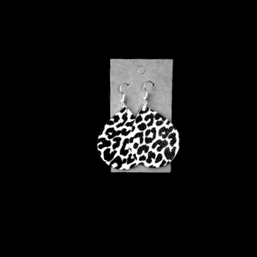 Leopard Faux leather earrings